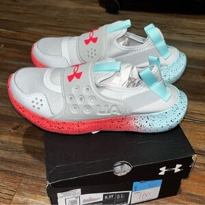 Under Armour UA GGS Runplay Fade Slip-On Running Shoes Girls Size 6.5Y Gray